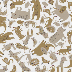 Printed Cotton MIZOUN White / Camel